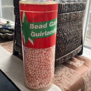 Zellers Vintage Pink Pearl Christmas 100 foot Garland Holiday Tree Decor